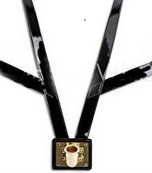 Double Flag Carrier, Black Clarino Harness, Brass Cup, Brass Buckles –  Mil-Bar