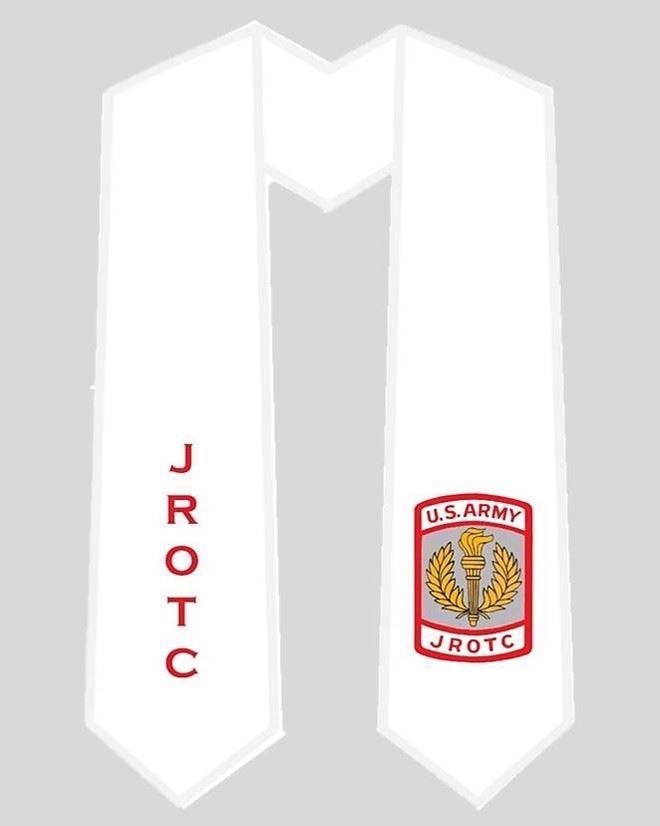 ARMY JROTC White Graduation Stole – Mil-Bar