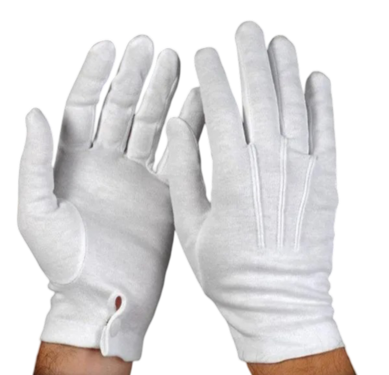 White Snap Wrist Gloves