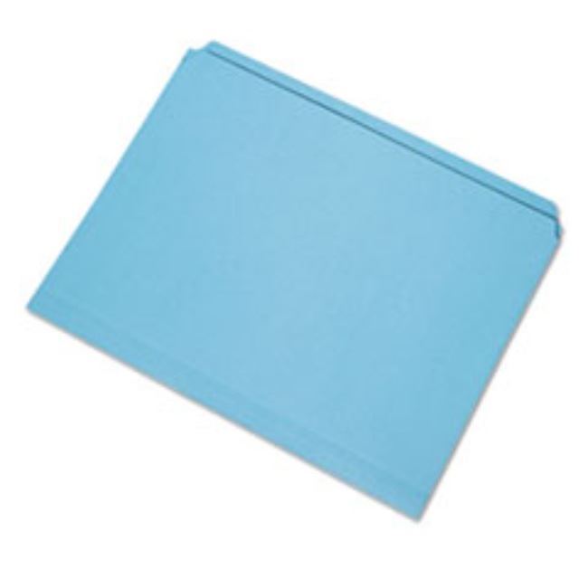 STRAIGHT CUT FILE FOLDERS, BLUE, LETTER, 100CT/BOX (5 BOXES PER PACK)