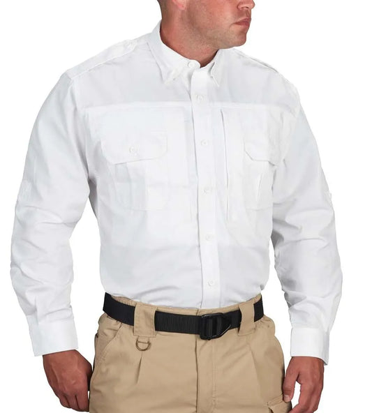 Propper® Men's Tactical Shirt - Long Sleeve - (Poplin White)